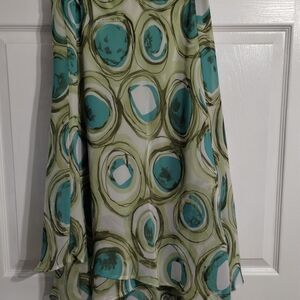 dressbarn High-Low Skirt in Green and Blue